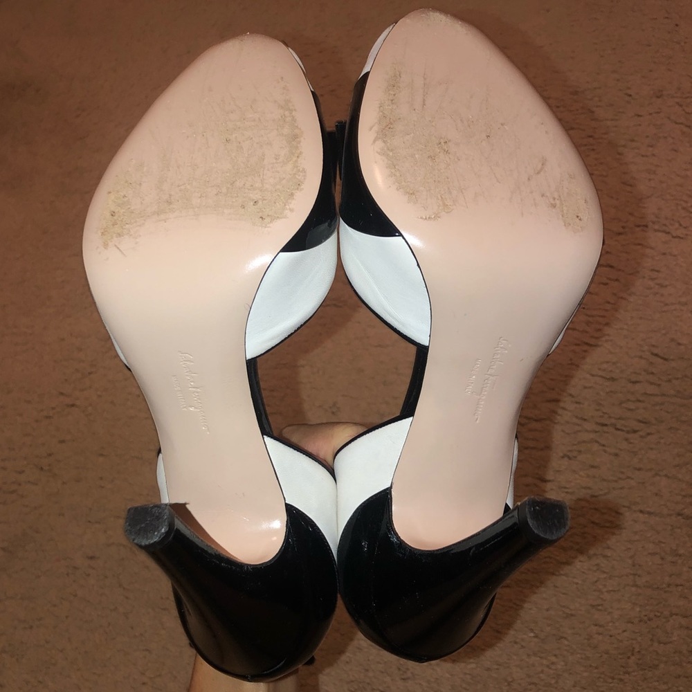 Salvatore Ferragamo Black & White Heels - Picture 4 of 4